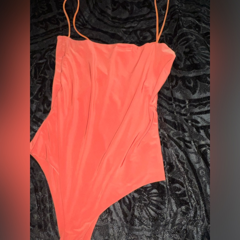 Satin Salmon Pink Bodysuit